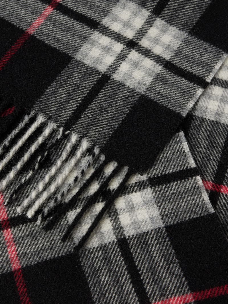 Schal mit Tartan-Karo in schwarz