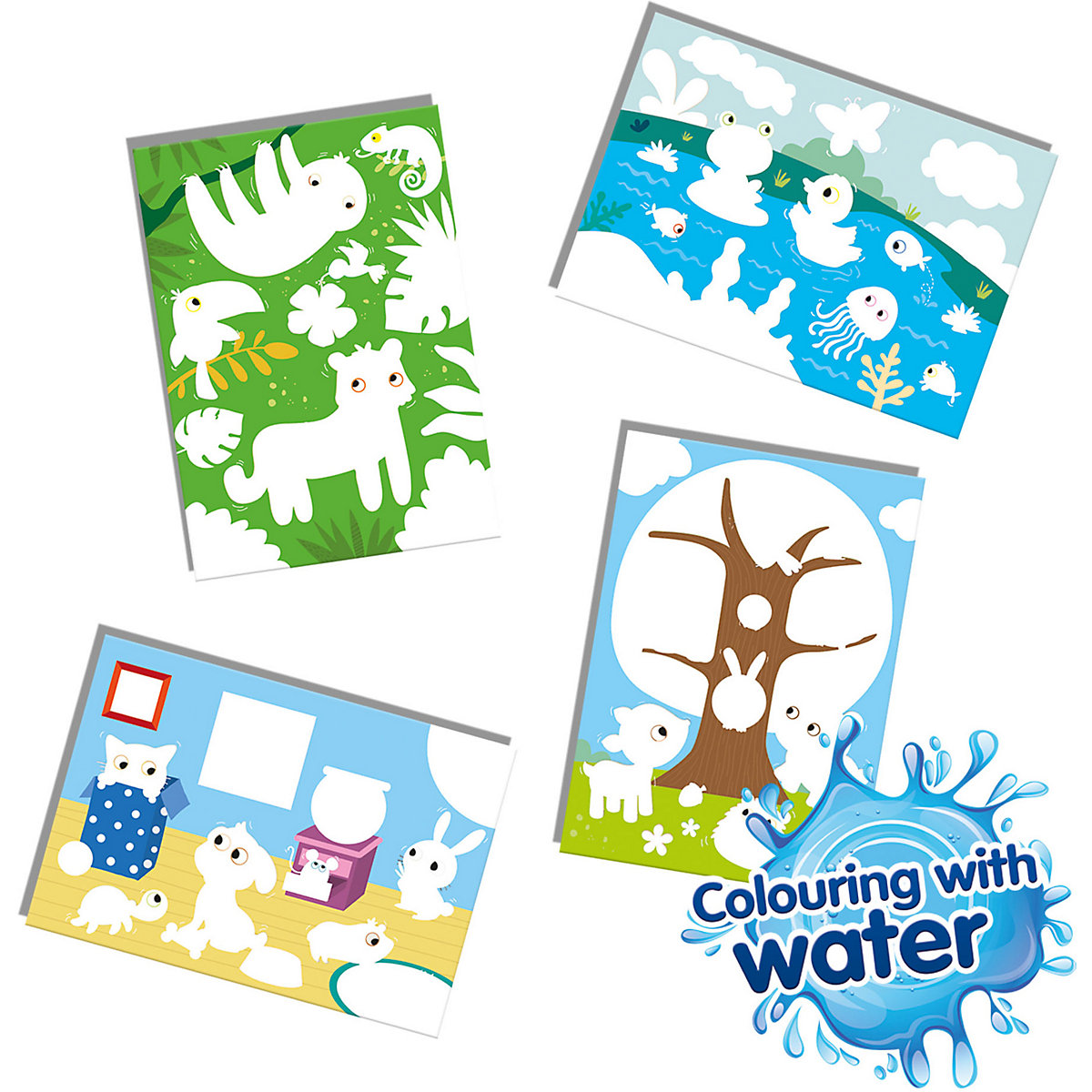 Malen mit Wasser - Versteckte Tiere