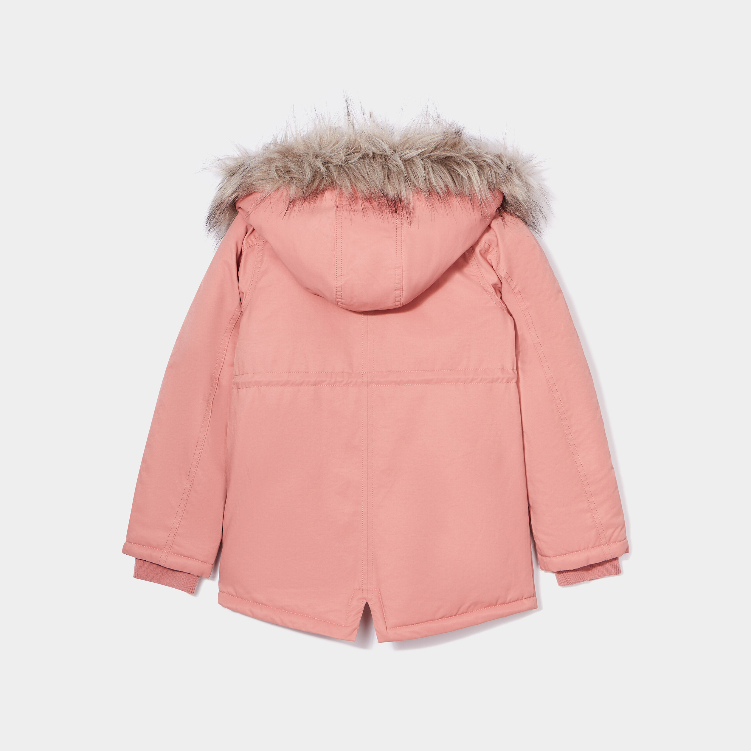 Parka à capuche avec fourrure vieux rose fille | La Halle