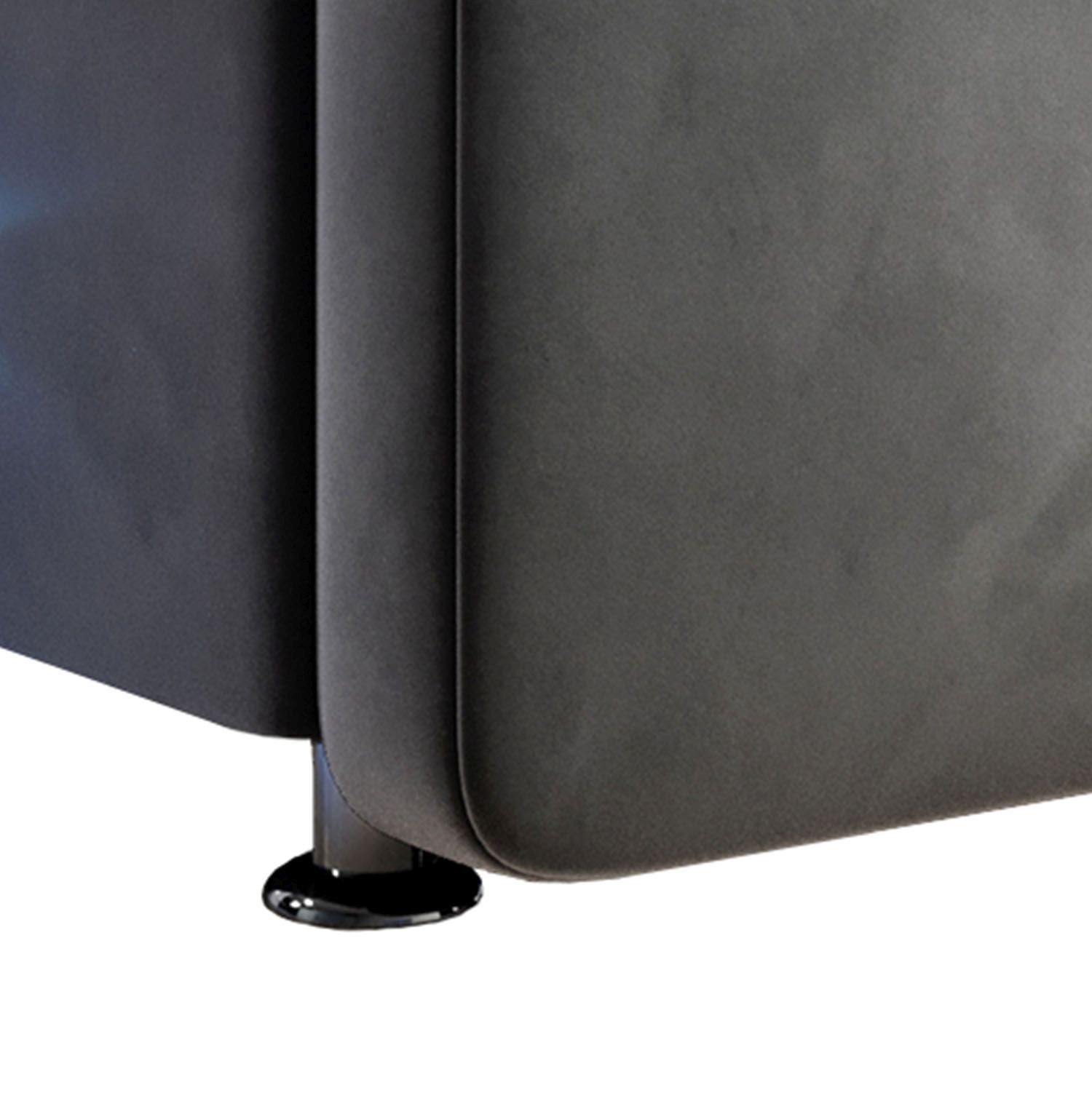 Juskys Boxspringbett Houston, 120x200 cm, Bonell-Federkernmatratzen, Topper, LED-Beleuchtung