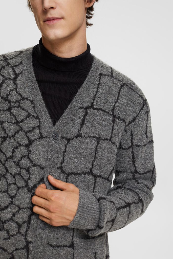 Strickcardigan mit Brushed-Effekt und Muster