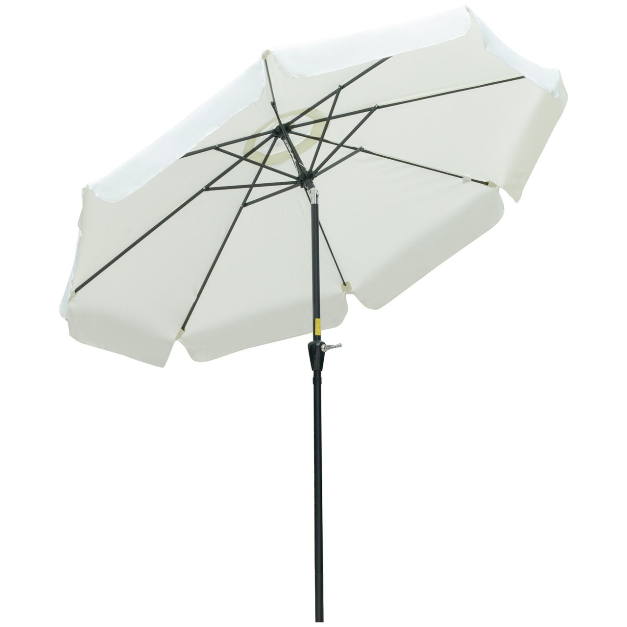 Outsunny Sonnenschirm 2,6 m Gartenschirm 8 Rippen UV-Schutz 50  Beige