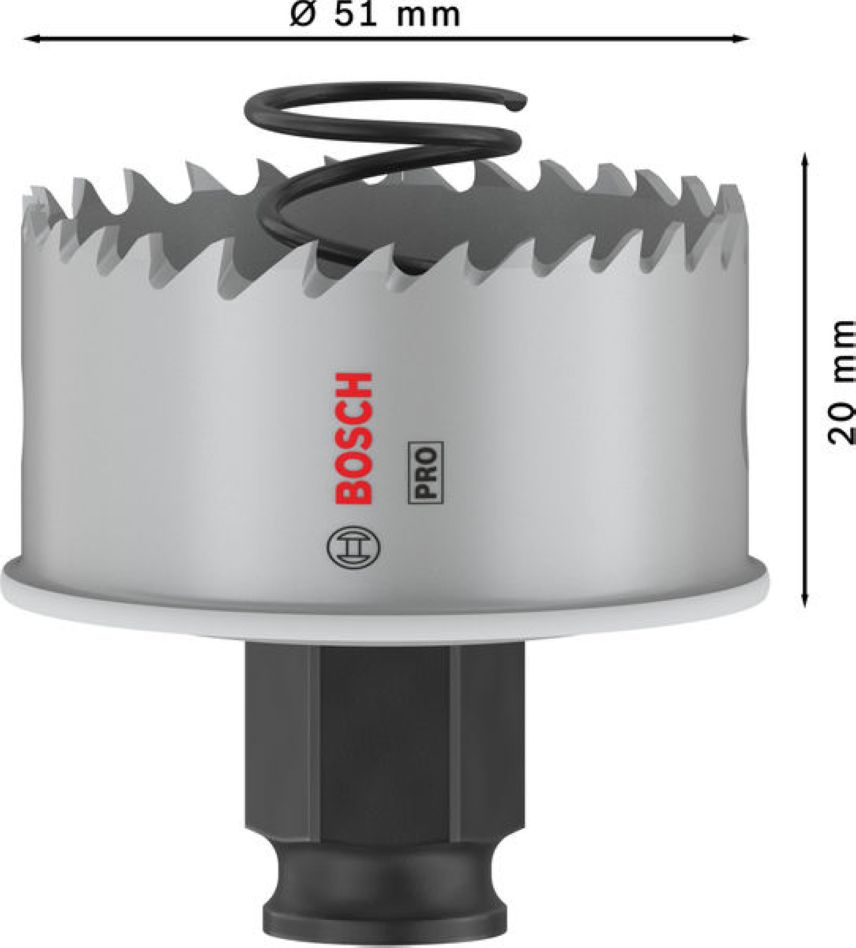 Carotă pentru tablă Bosch Blue Accessories 2608594455 PRO PC Plus 51 mm