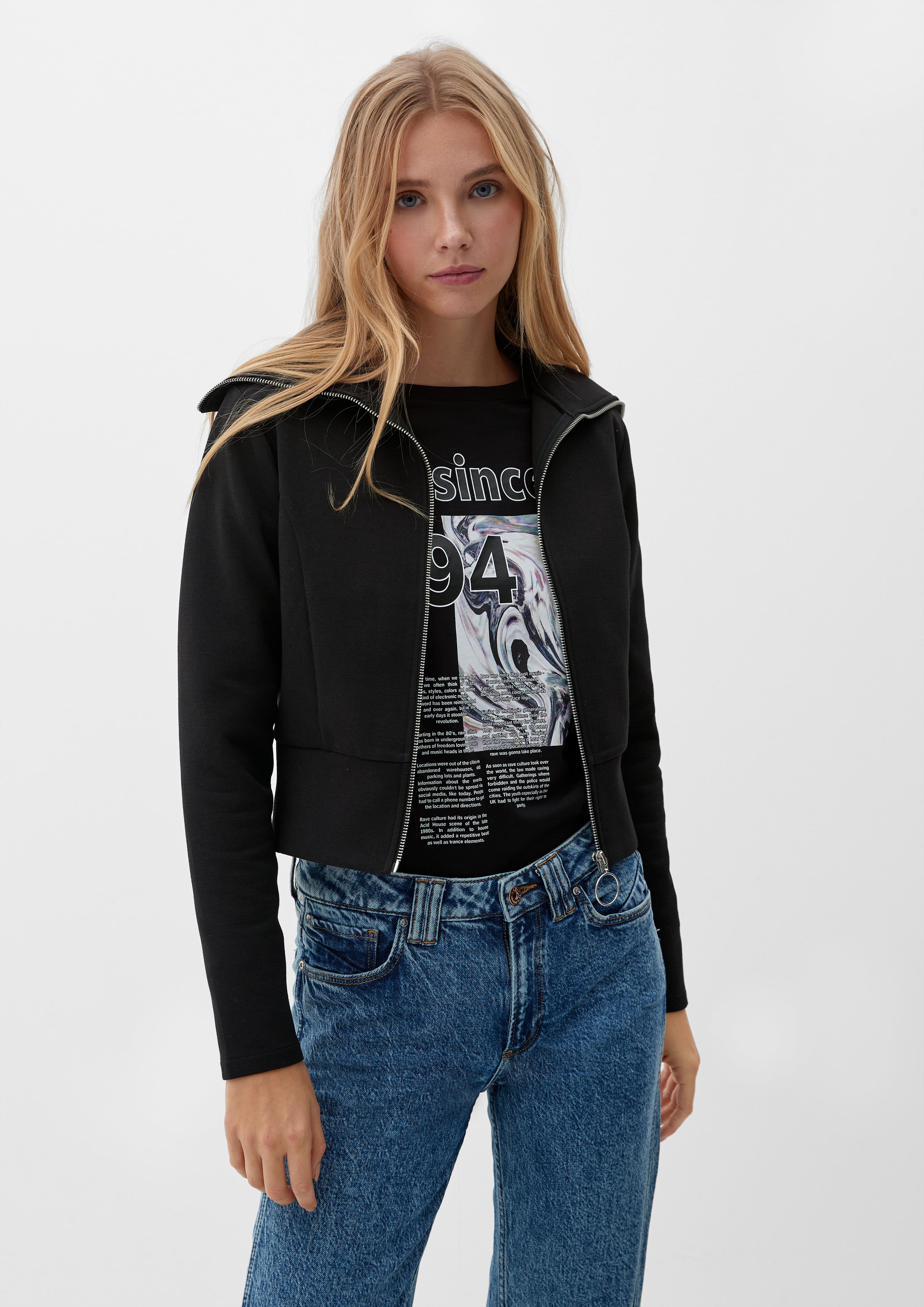 Sweatjacke mit Umlegekragen  2126081-9999