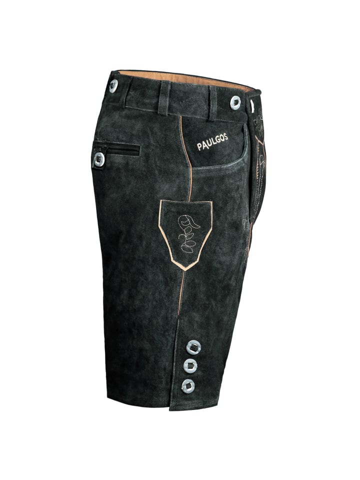 PAULGOS Lederhose Kurz Echtleder HK2 in Grau günstig kaufen