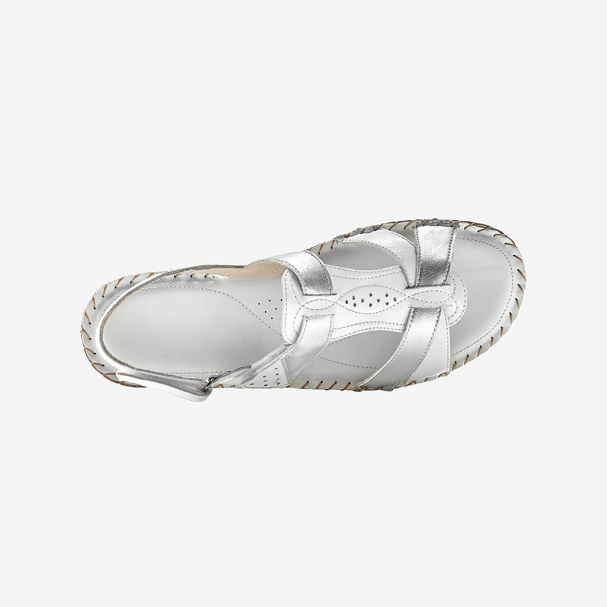 Sandales bicolores en cuir extra souple