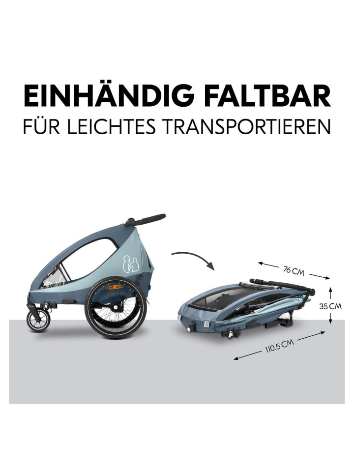 Hauck 2in1 Fahrradanhänger Sparset Dryk Duo Plus in blau günstig kaufen onesize