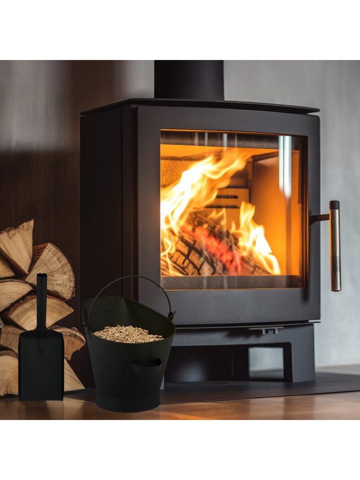 relaxdays 2tlg. Ascheeimer Set in Schwarz - 11 L günstig kaufen onesize