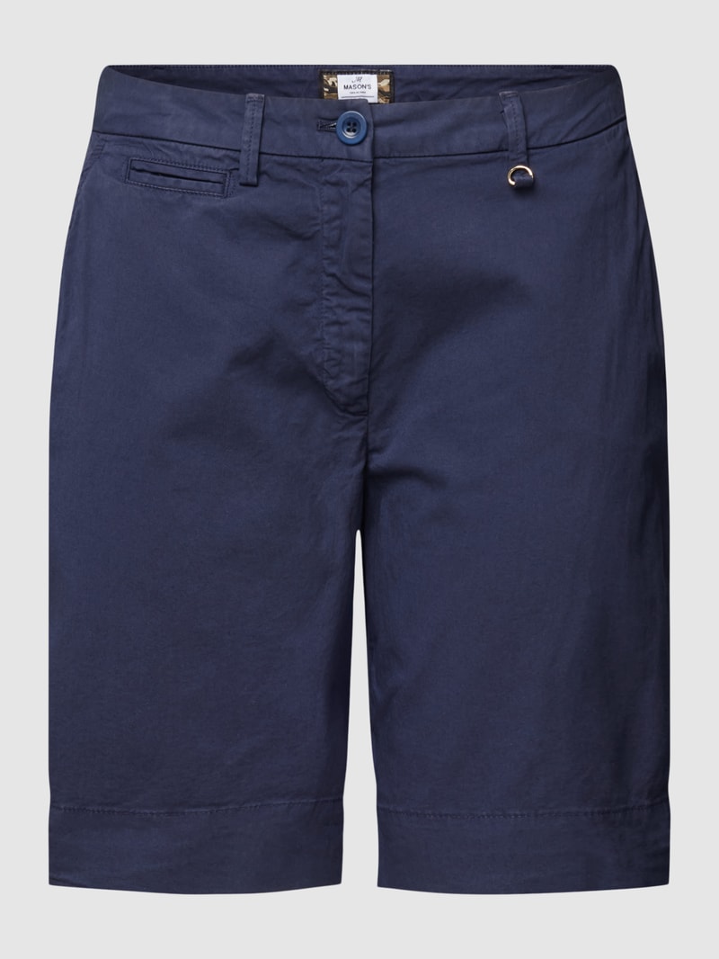 Straight Fit Bermuda mit Anhänger in metallic Modell 'JACQUELINE' in marineblau