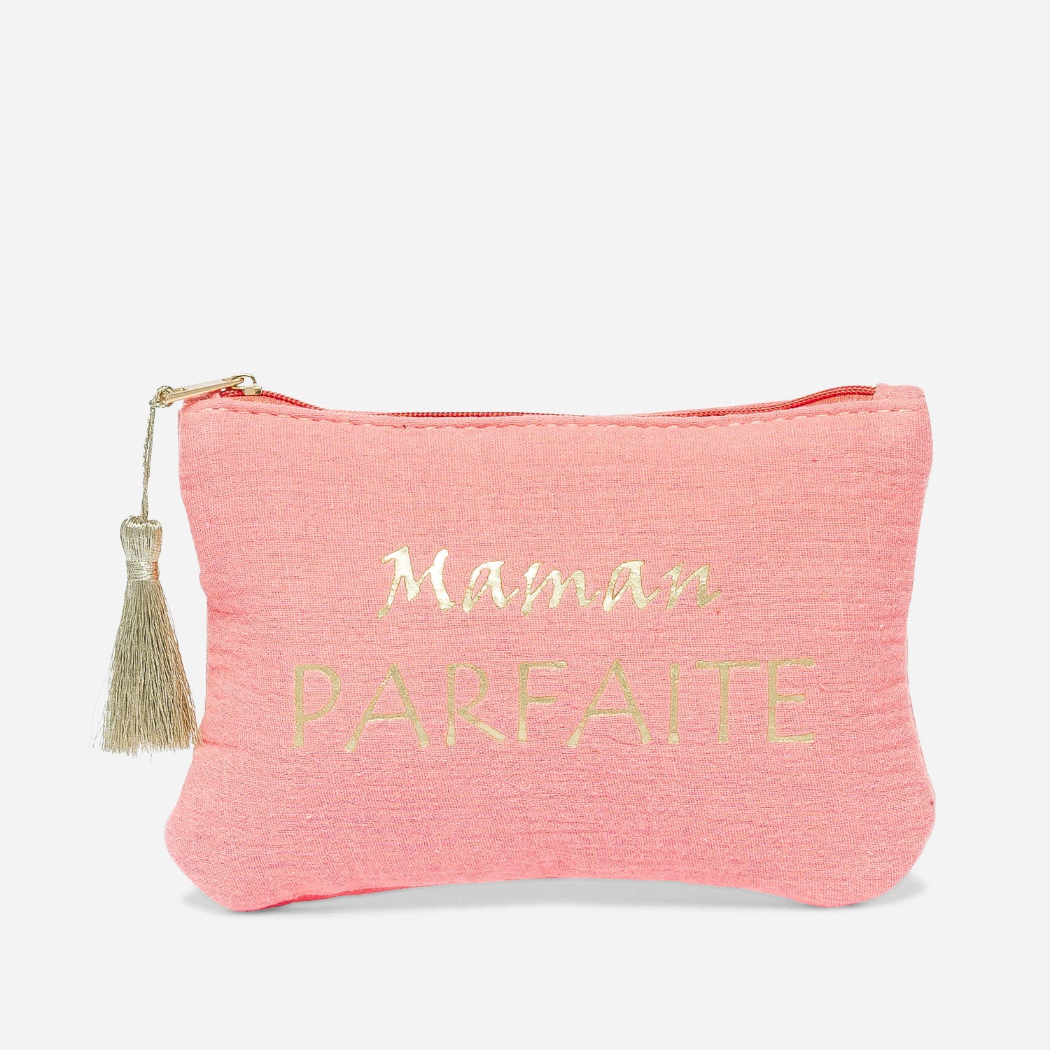 Pochette rose avec message doré