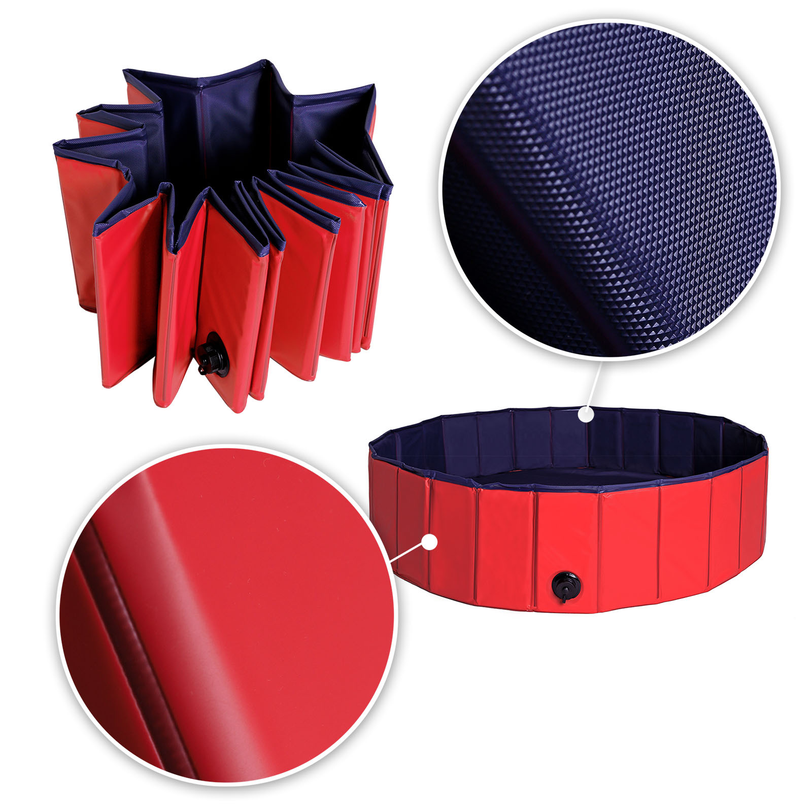 Lionto Wasserspielzeug Lionto 120 cm Hundepool mit Ablassventil - faltbar