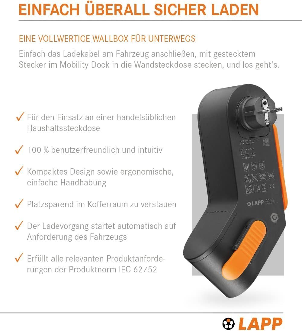 LAPP Dock/Mobiles EV Ladegerät für die Haushaltssteckdose/Notlade Elektroauto-Ladegerät