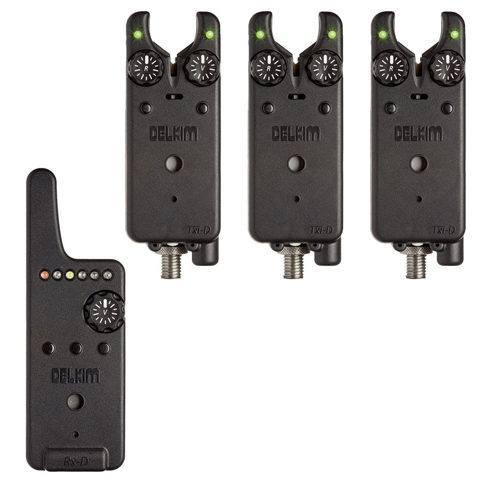 Set van 3 Delkim TXI-D karperbeetmelders + RX-D ontvanger (groen)