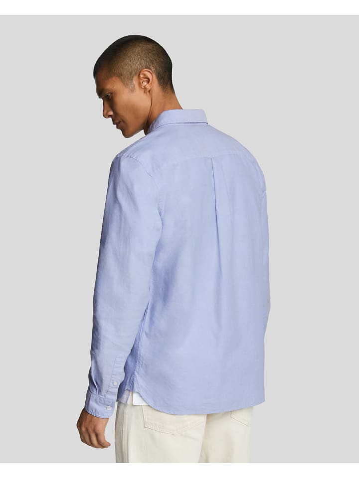 Lyle & Scott Langarmhemd in Mittelblau günstig kaufen