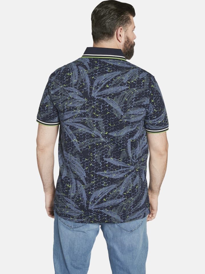 Charles Colby Poloshirt EARL BEAGAN in dunkelblau bedruckt günstig kaufen L