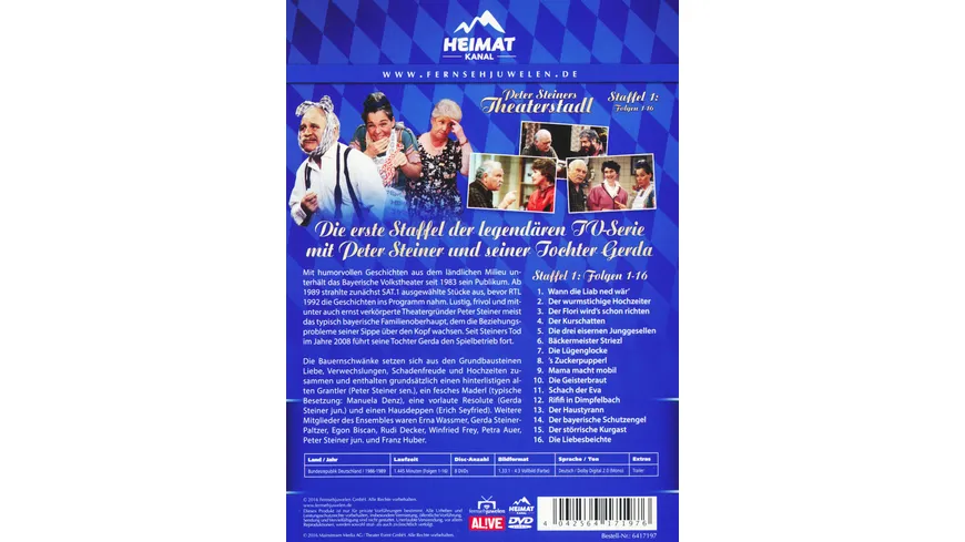 Peter Steiners Theaterstadl - Staffel 1/Folgen 1-16  [8 DVDs]