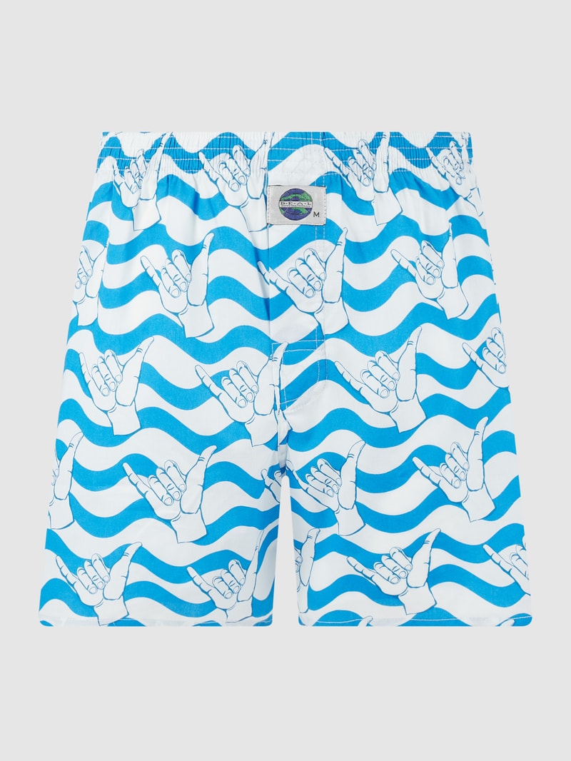 Boxershorts aus Baumwolle mit Allover-Muster in hellblau