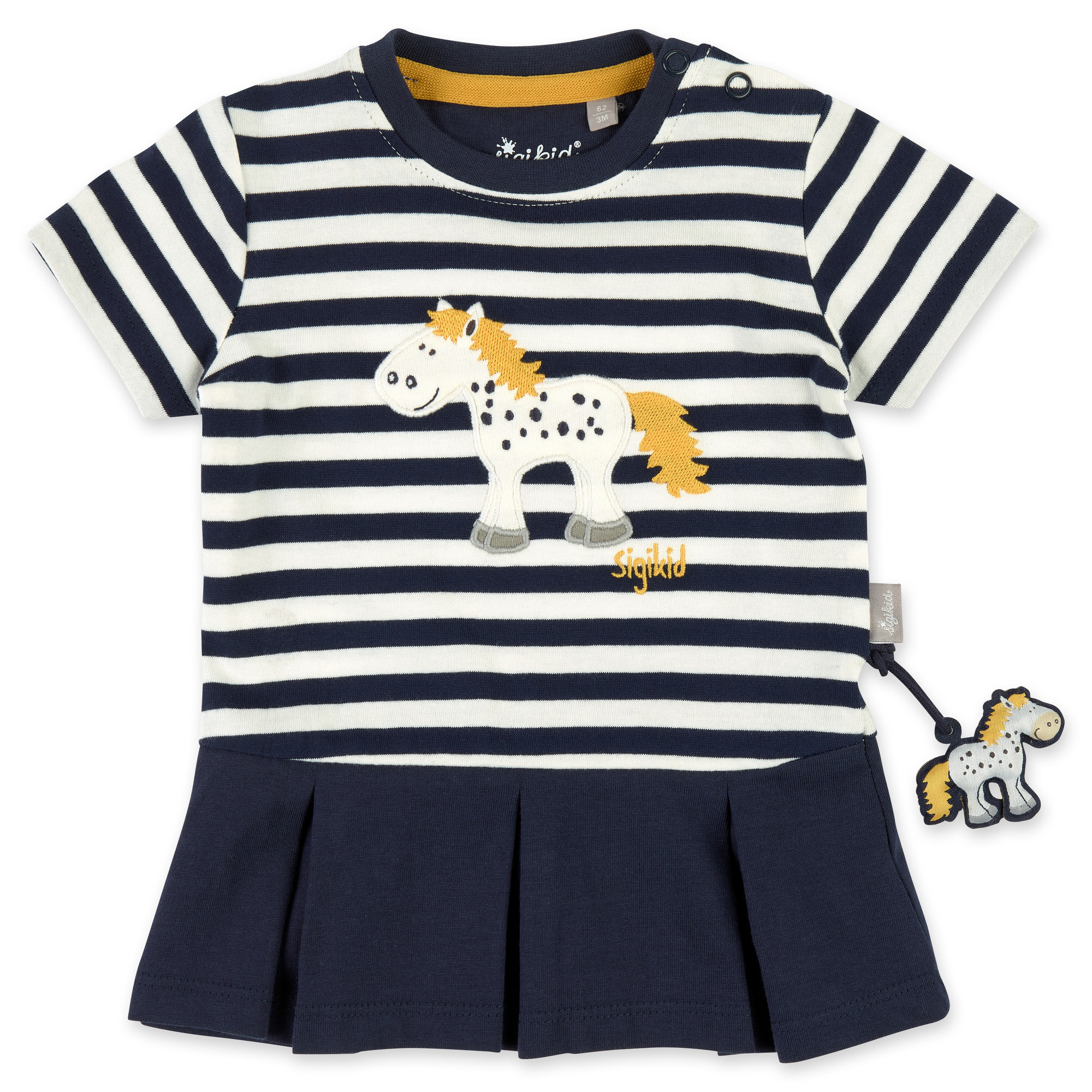Baby Kleid Pony, blau-weiß geringelt