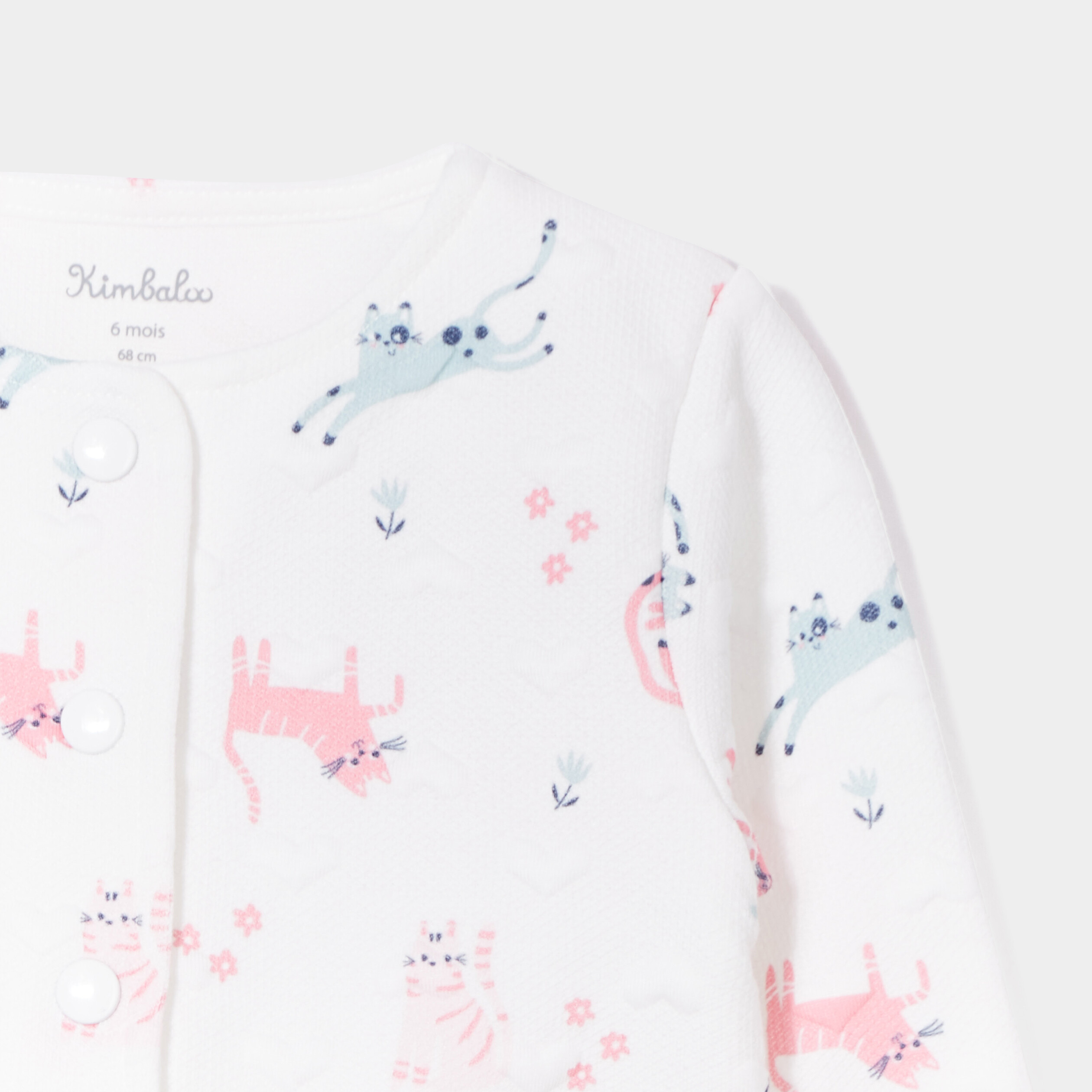 Gilet col rond boutonné Kimbaloo ecru bébé fille | La Halle