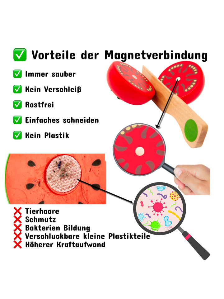 miniHeld Kinderküche Zubehör Spielküche Gemüse Schneiden Holz Kaufladen Set 3 Jahre günstig kaufen onesize
