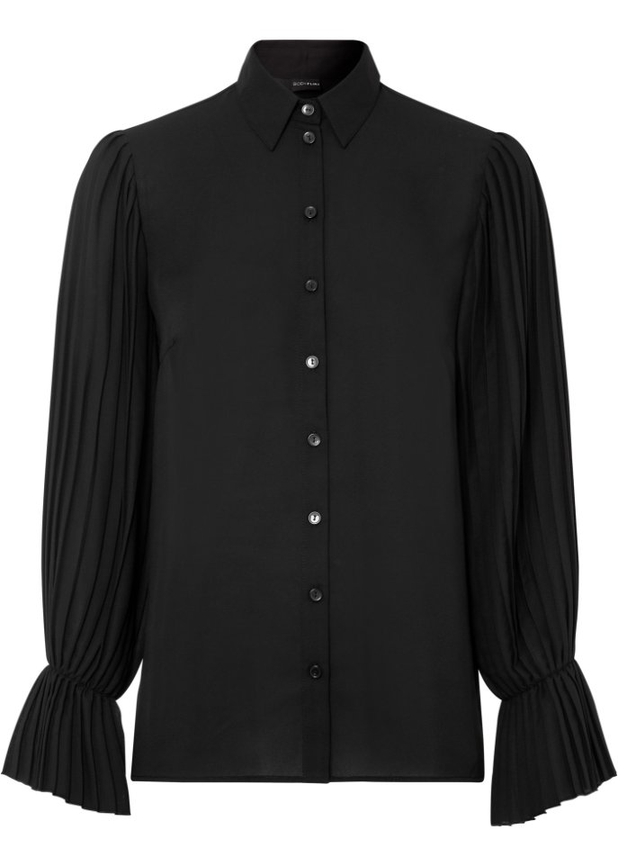 Bluse mit Plissee-Ärmeln