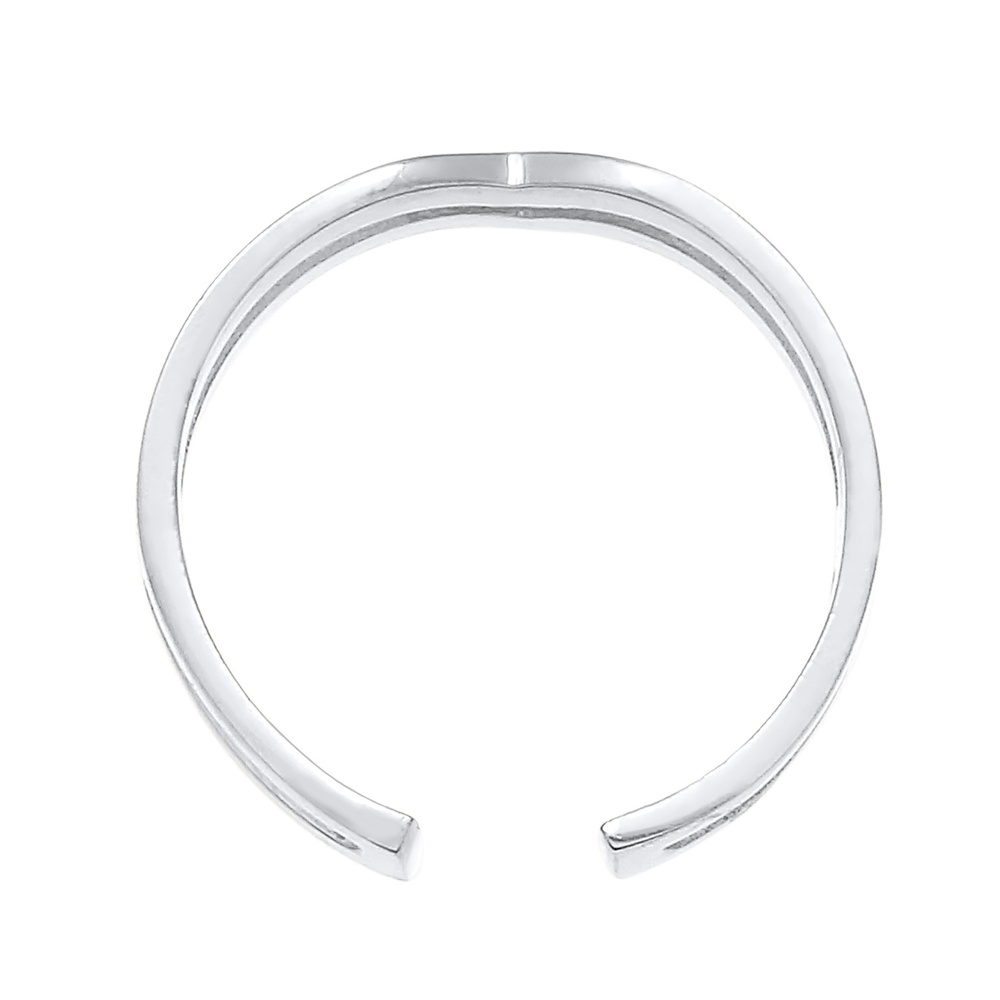 Elli Elli Bague Dames ouvertes en forme de V avec un Angle Géo de base brillant en arg Bague