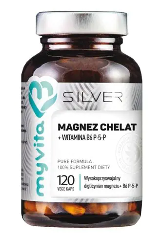 „MyVita“ magnio chelatas + vitaminas B6, 120 kapsulių