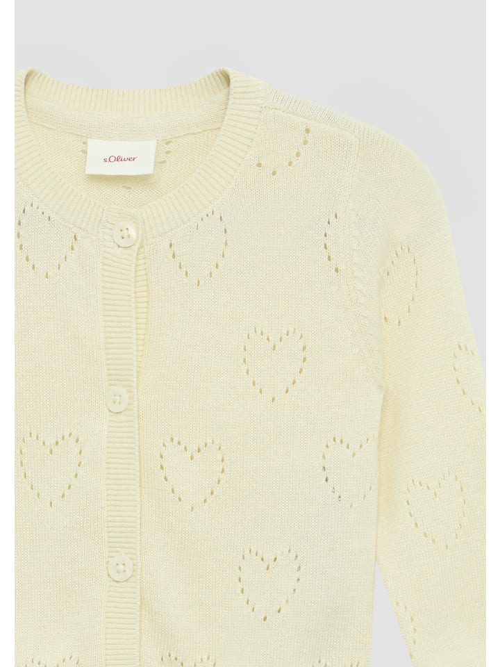 s.Oliver Strickjacke langarm in Creme günstig kaufen