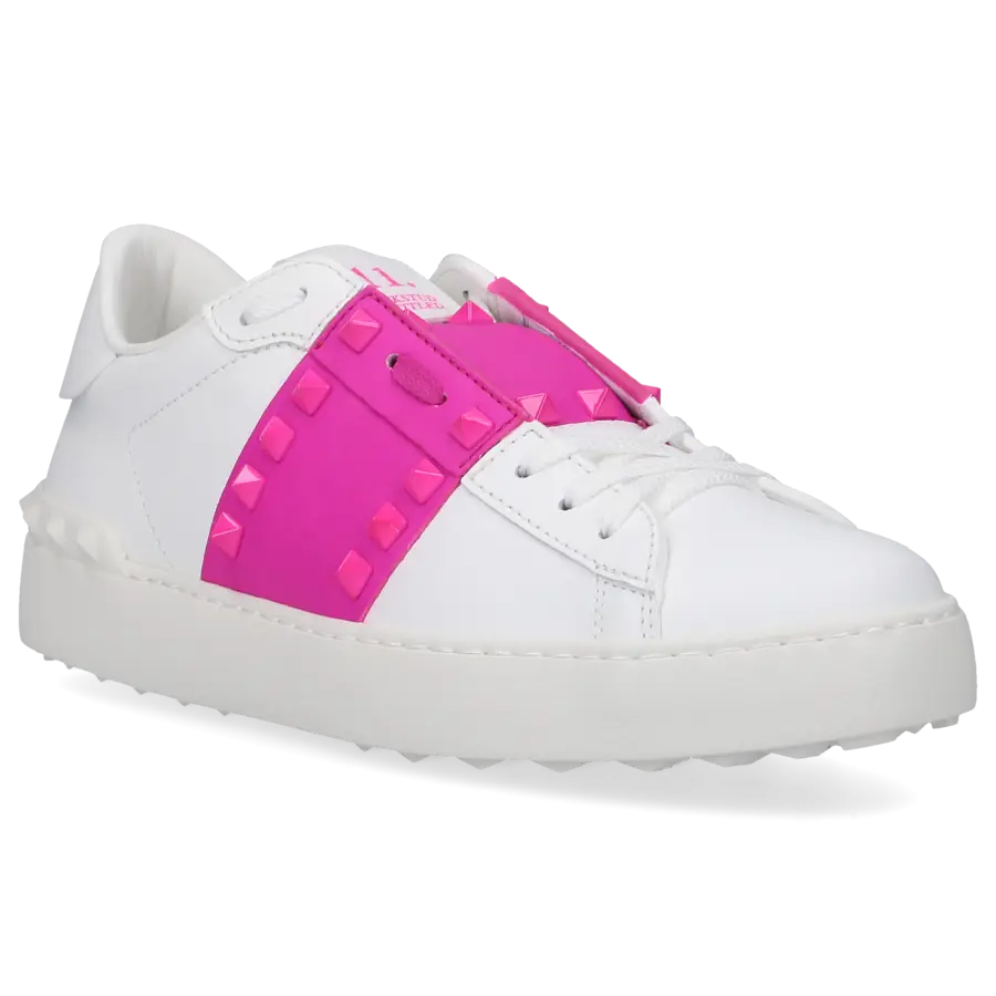 Valentino Garavani - Sneaker low ROCKSTUD UNTITLED Kalbsleder - weiß