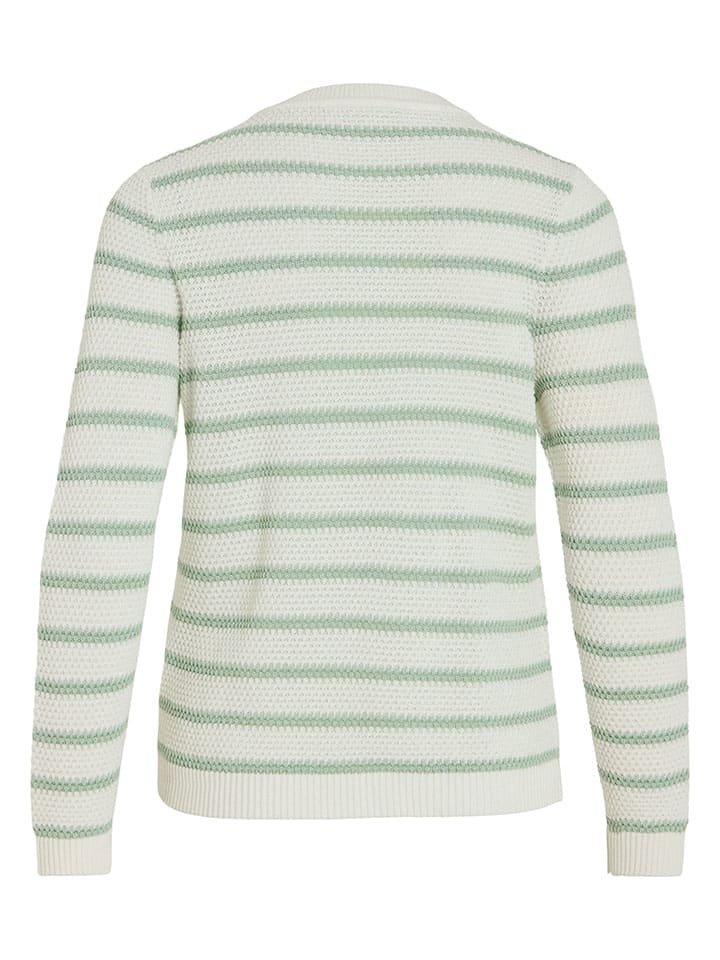 Vila Pullover in Grün/ Weiß günstig kaufen