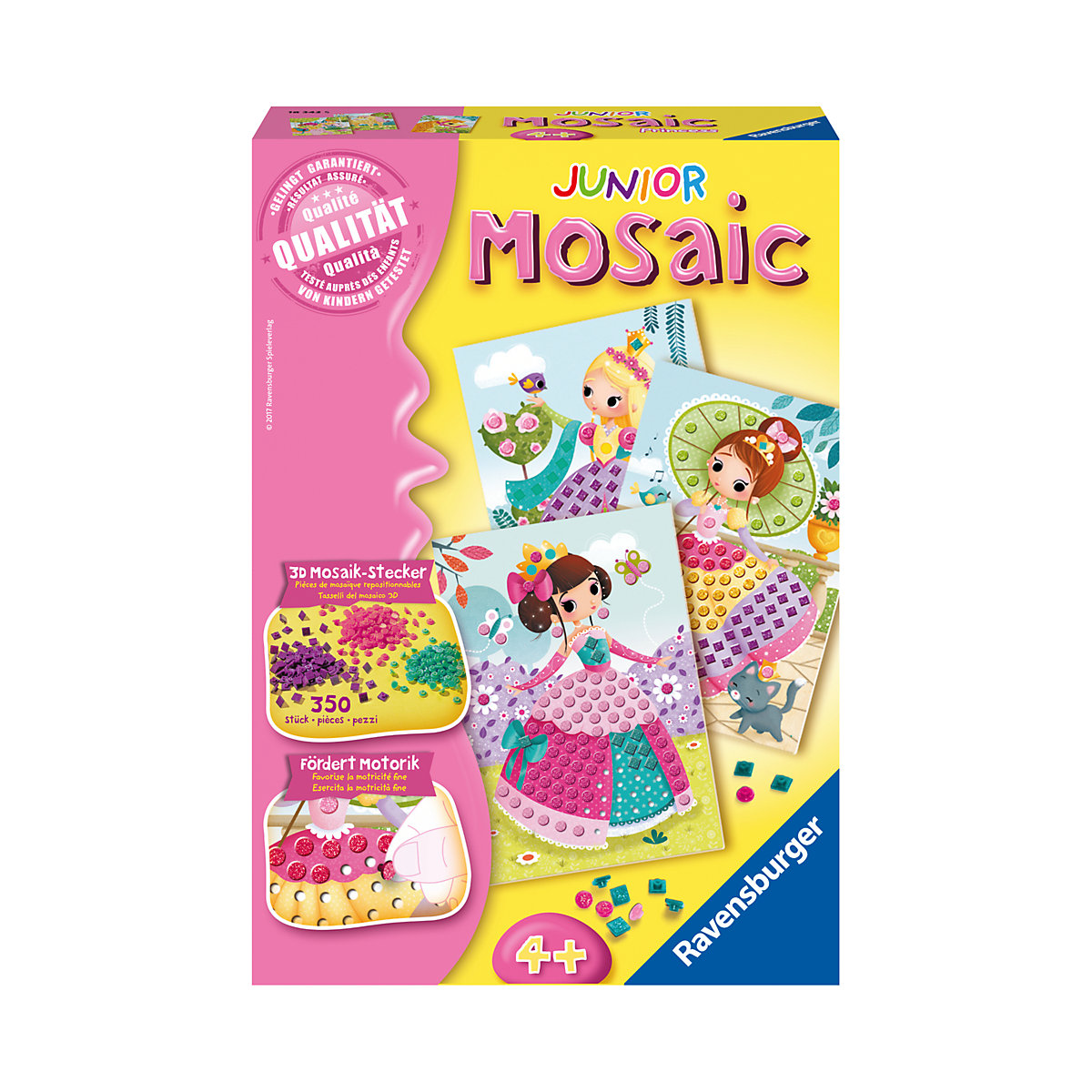 3er-Set Junior Mosaic, 19x28 cm, 350 Teile, Prinzessinnen