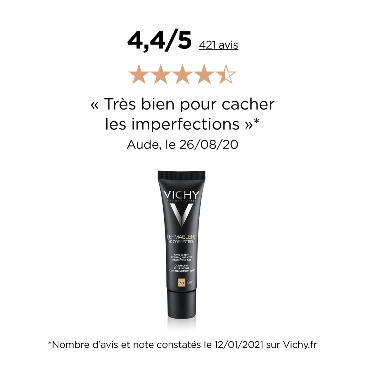 Vichy DERMABLEND 3D Correction SPF25 Fond de Teint Resurfaçant 30 ml