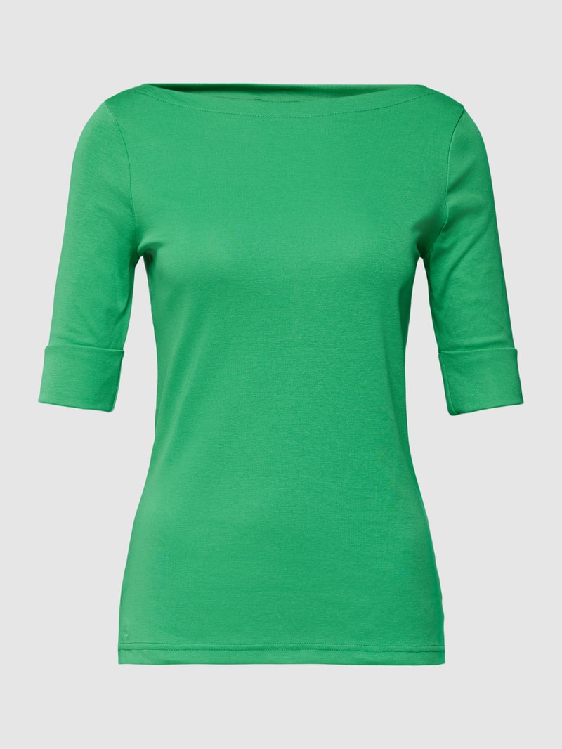 T-Shirt mit U-Boot-Ausschnitt in grün