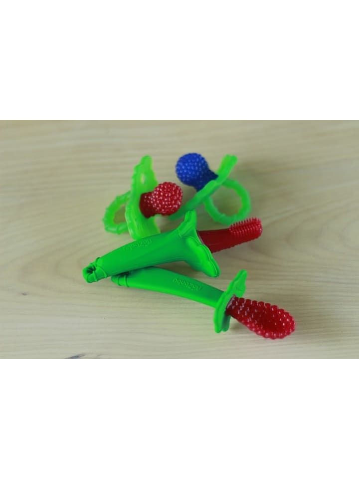 RaZbaby Beißring für zahnende Babys aus Silikon Himbeere 3M  in Rot günstig kaufen onesize