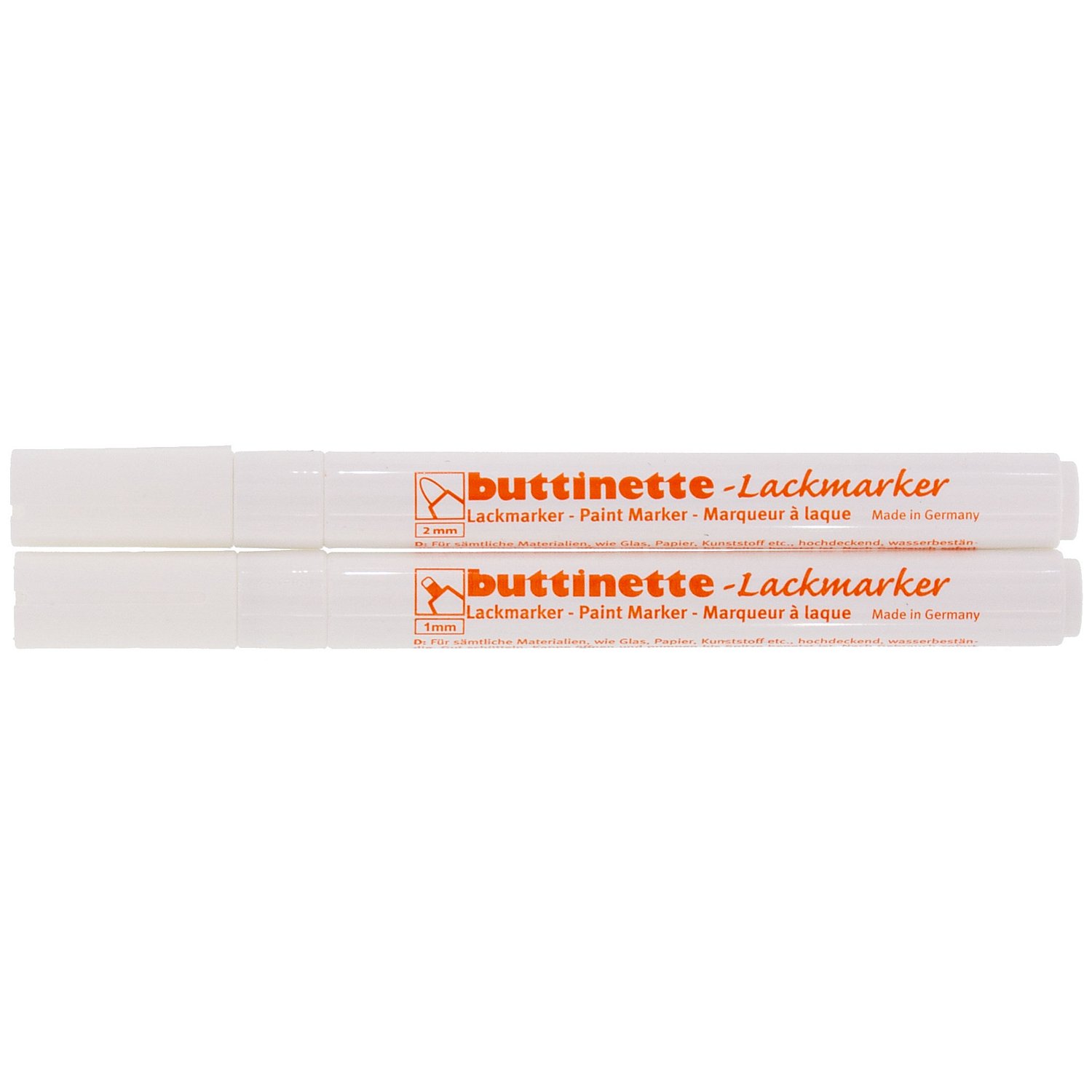 buttinette Lackmarker, weiß, 2 Stifte