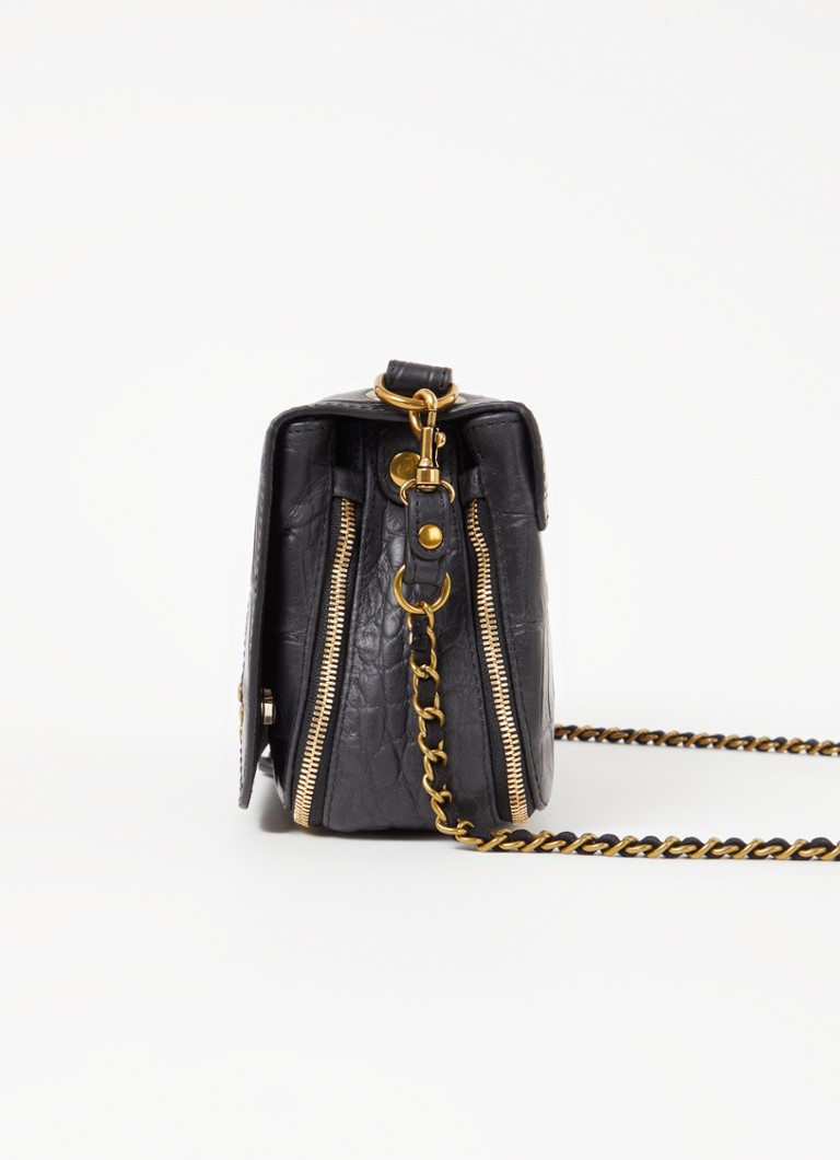 Jérôme Dreyfuss Bobi leather crossbody bag with croc texture