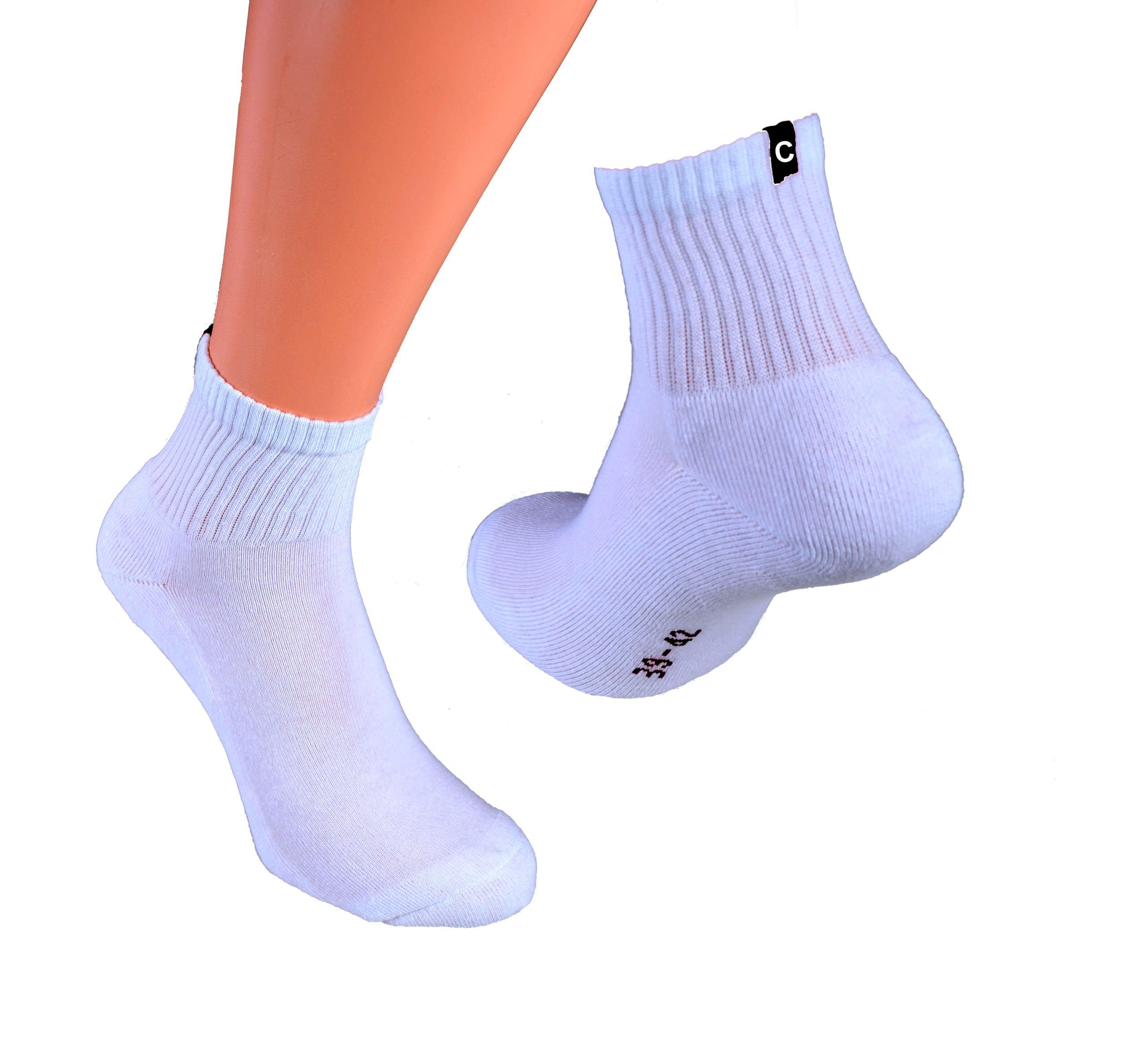 Cocain underwear Kurzsocken Kurzsocken Damen Herren schwarz weiß (6-Paar) Frotteesohle