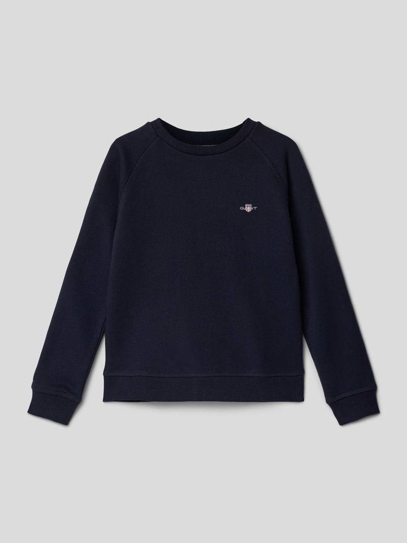 Sweatshirt mit Label-Stitching Modell 'SHIELD' in blau
