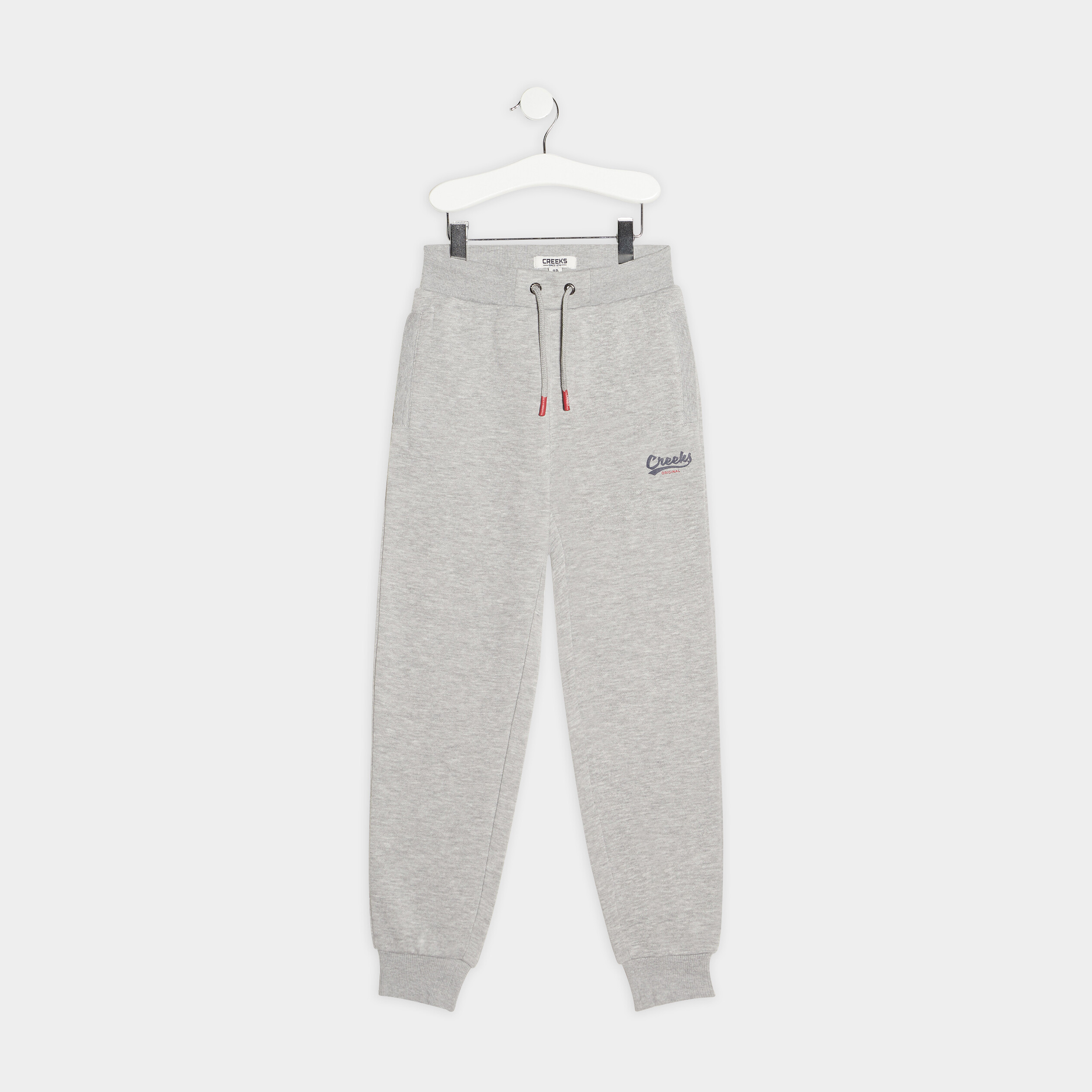 Pantalon jogging droit Creeks gris garçon | La Halle
