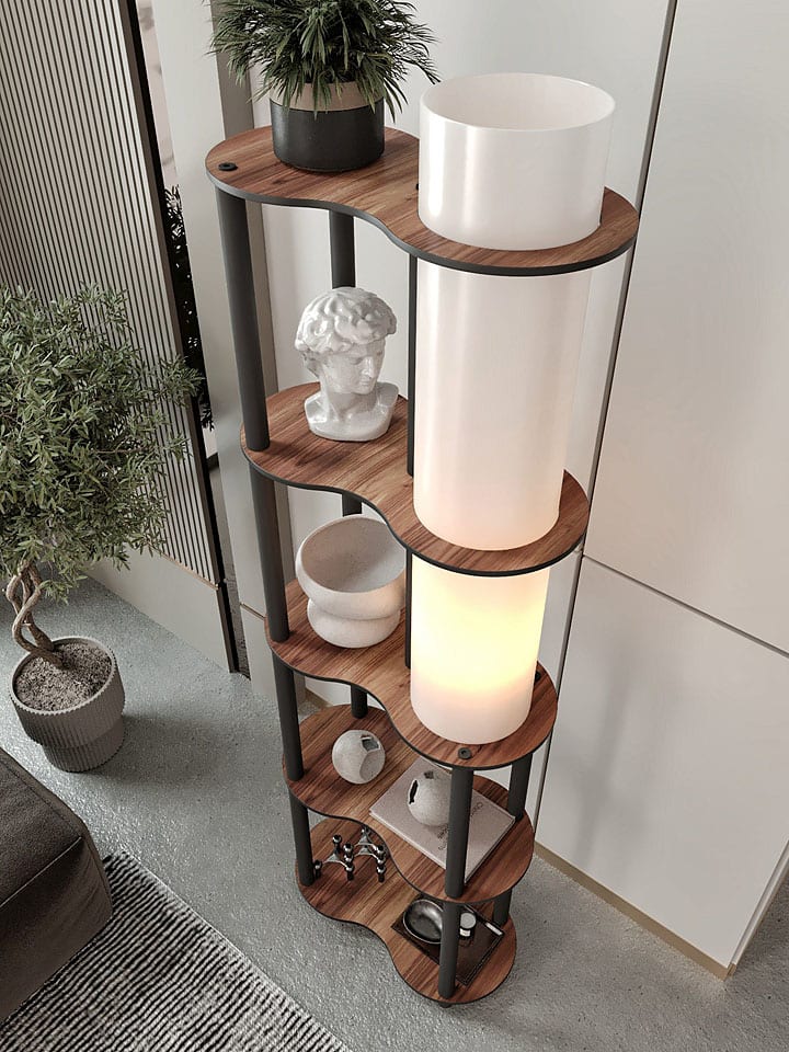 Opviq Standleuchte in Hellbraun/ Schwarz - (H)140 cm günstig kaufen onesize