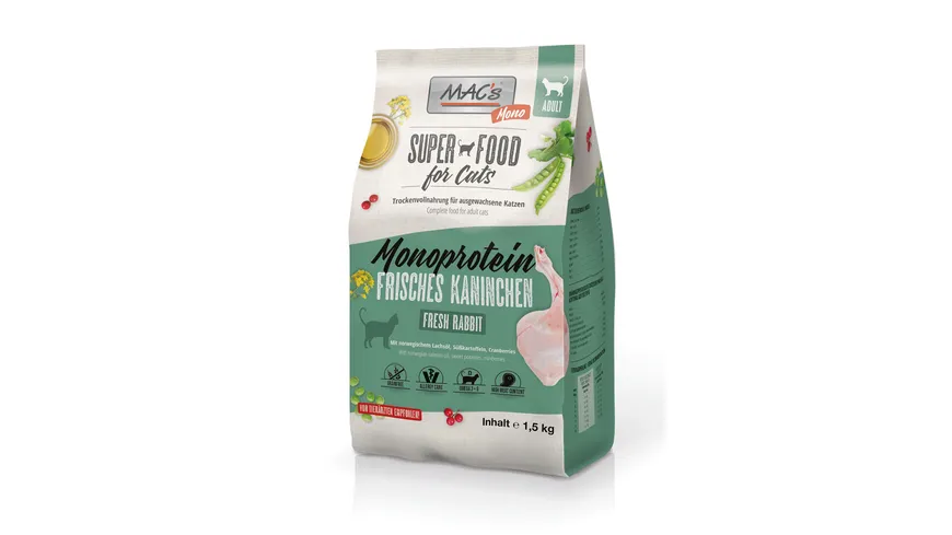 MAC's Cat Katzentrockenfutter Mono frisches Kaninchen 1500 g