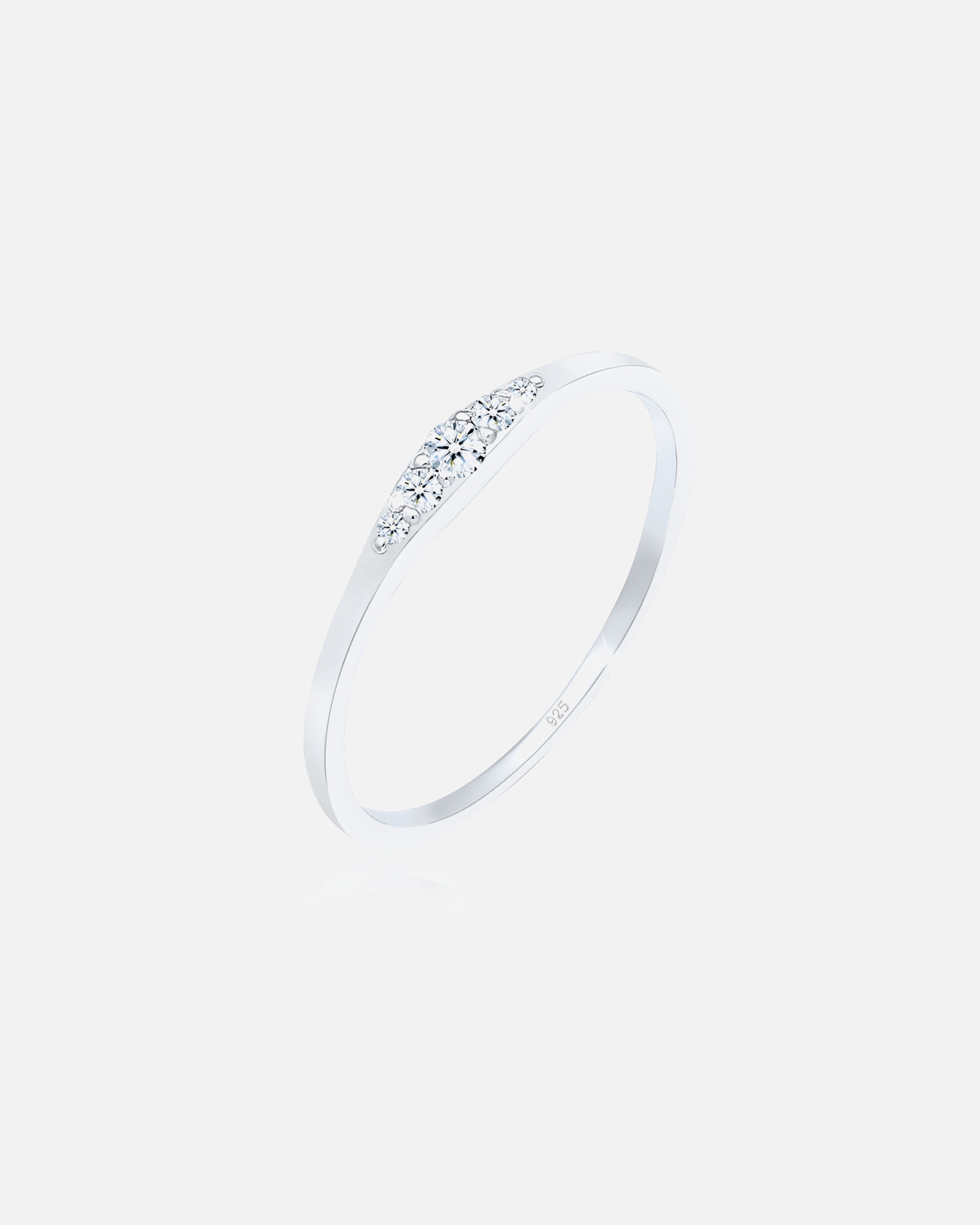 Pierścionek zatrzaskowy Elli DIAMONDS z diamentami (0,09 ct.) ze srebra próby 925