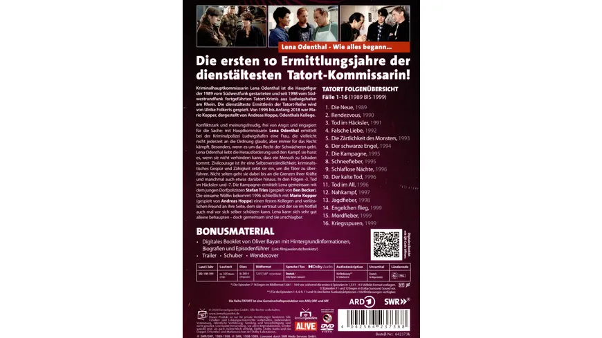 Tatort - Team Ludwigshafen (Odenthal & Kopper) - Staffel 1 (Folgen 1-16)  [8 DVDs]