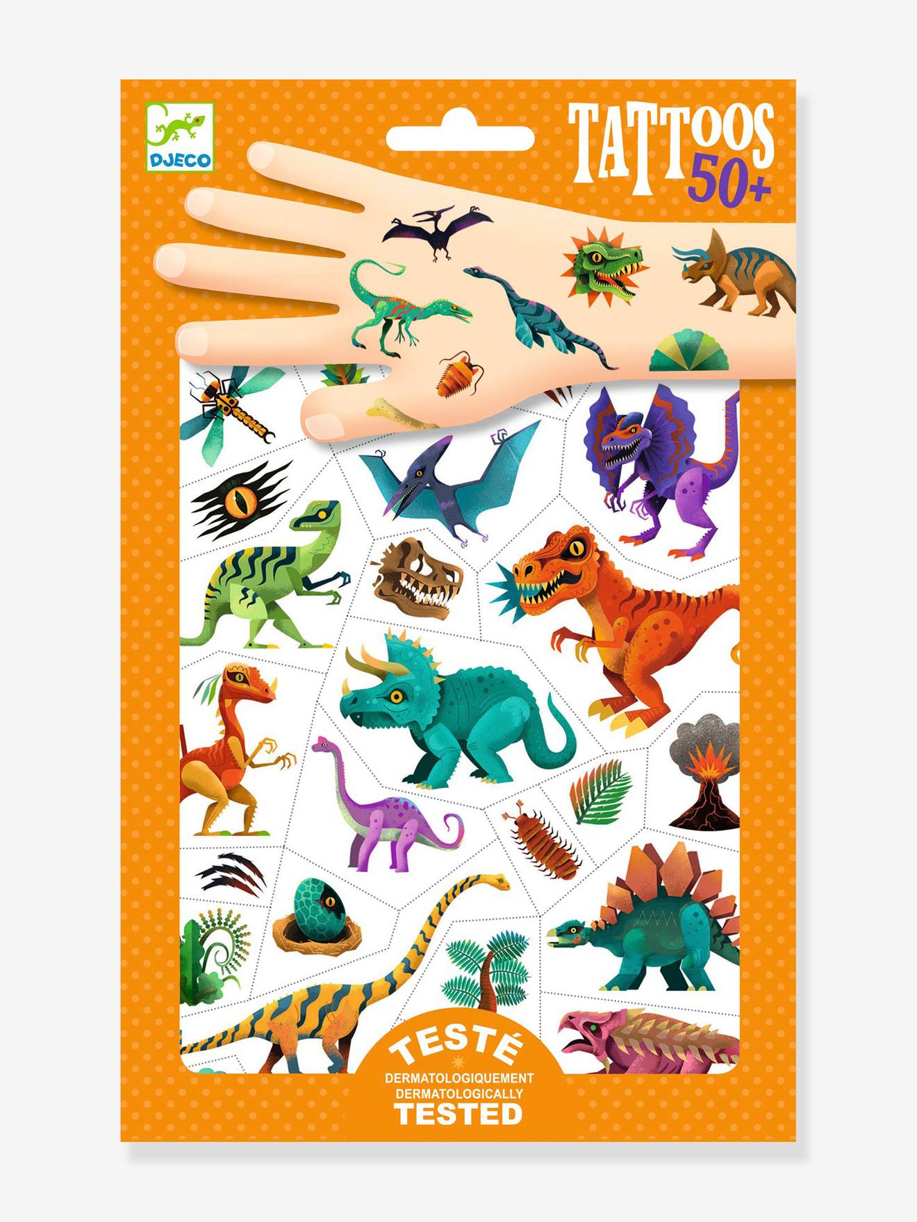 Tatouages Dino Club DJECO orange