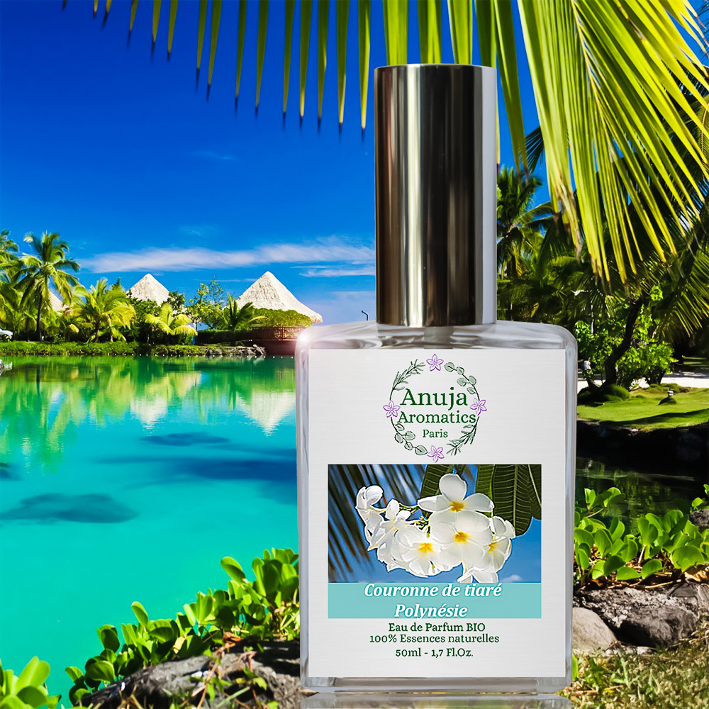 anuja aromatics Couronne de Tiaré Polynésie Eau de Parfum Bio aux Essences 100 % Naturelles