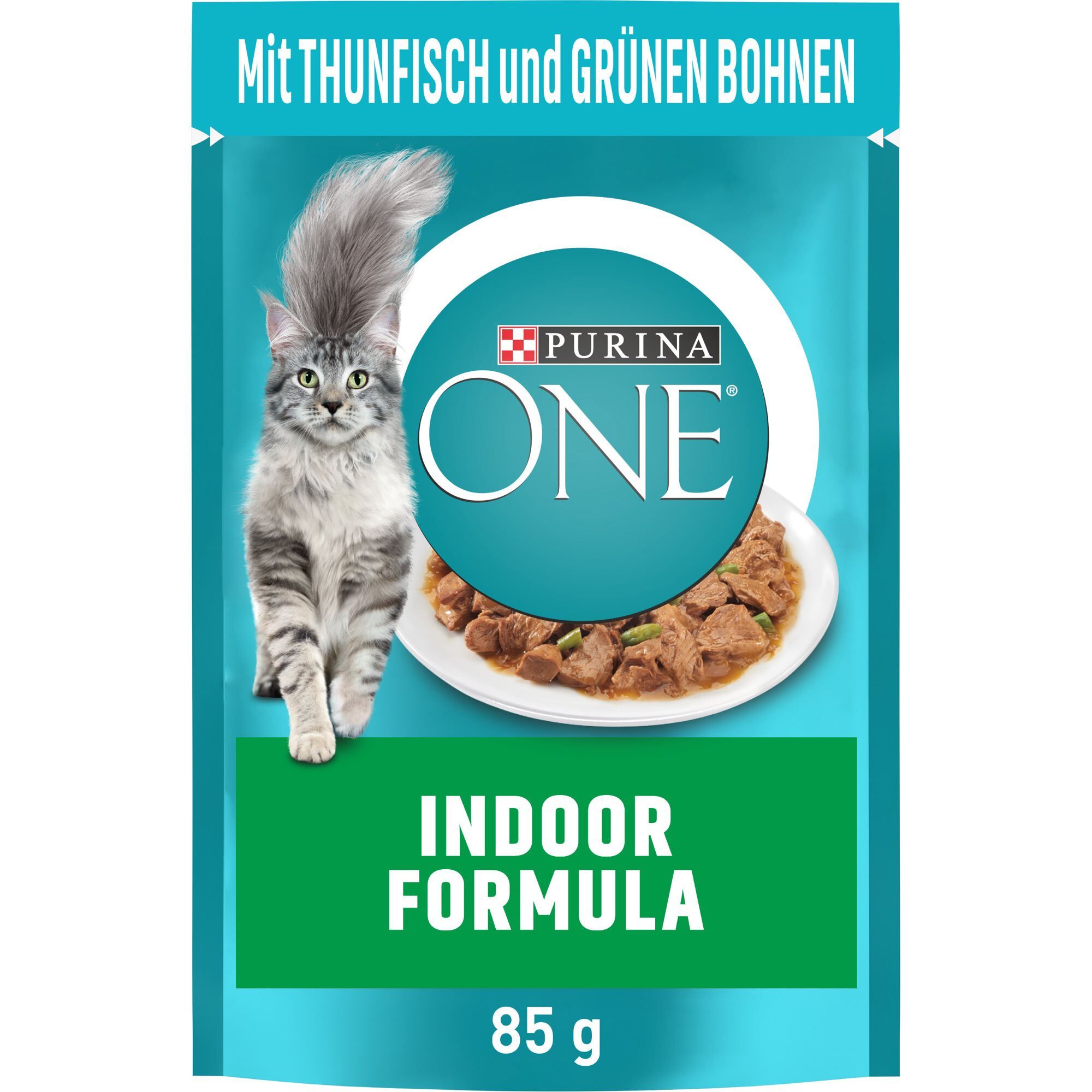 Purina ONE Nassfutter Purina ONE Indoor Formula mit Thunfisch & grünen Bohnen 26x85g