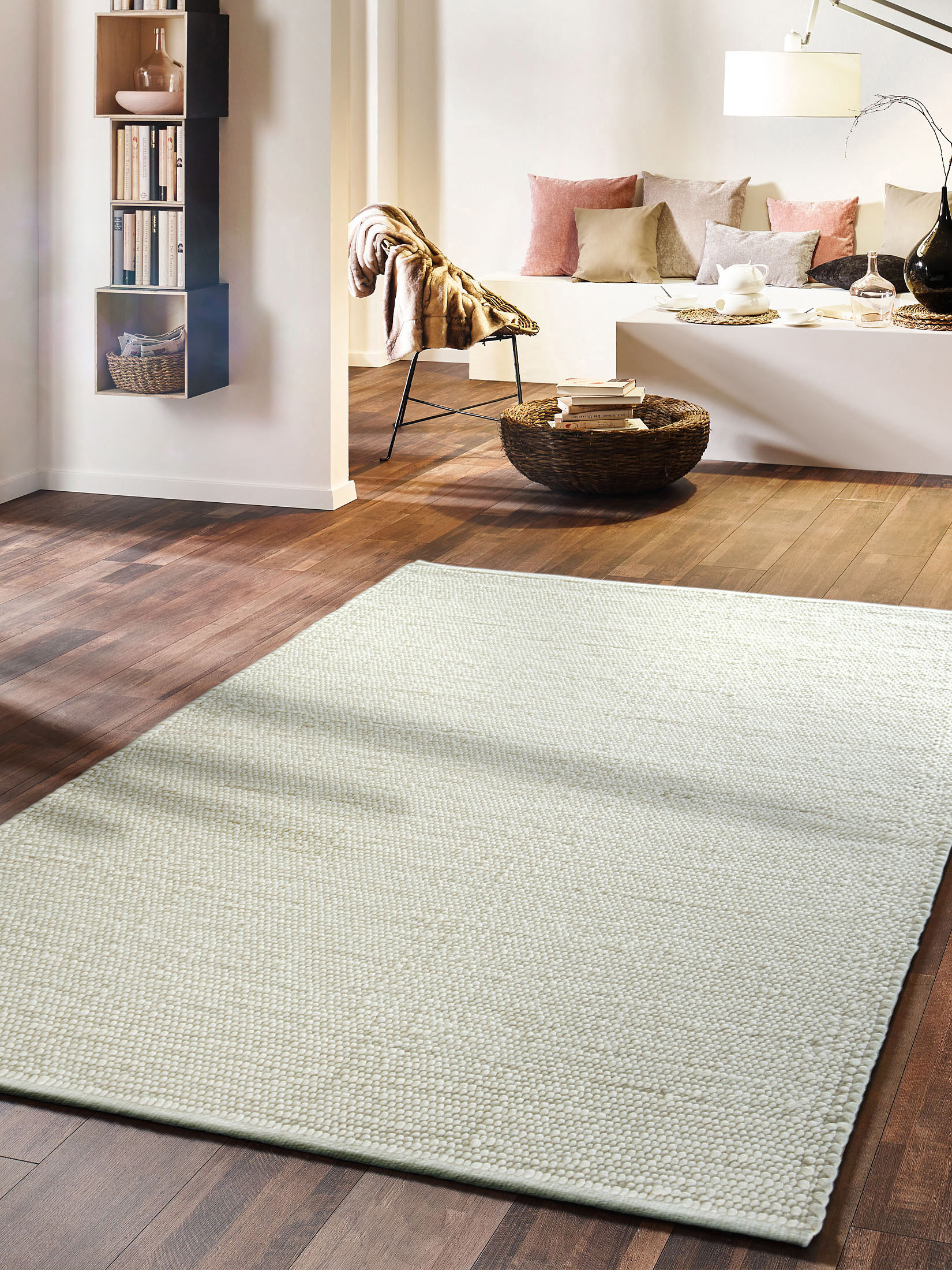 Hedesunda Woll-Teppich, Offwhite
