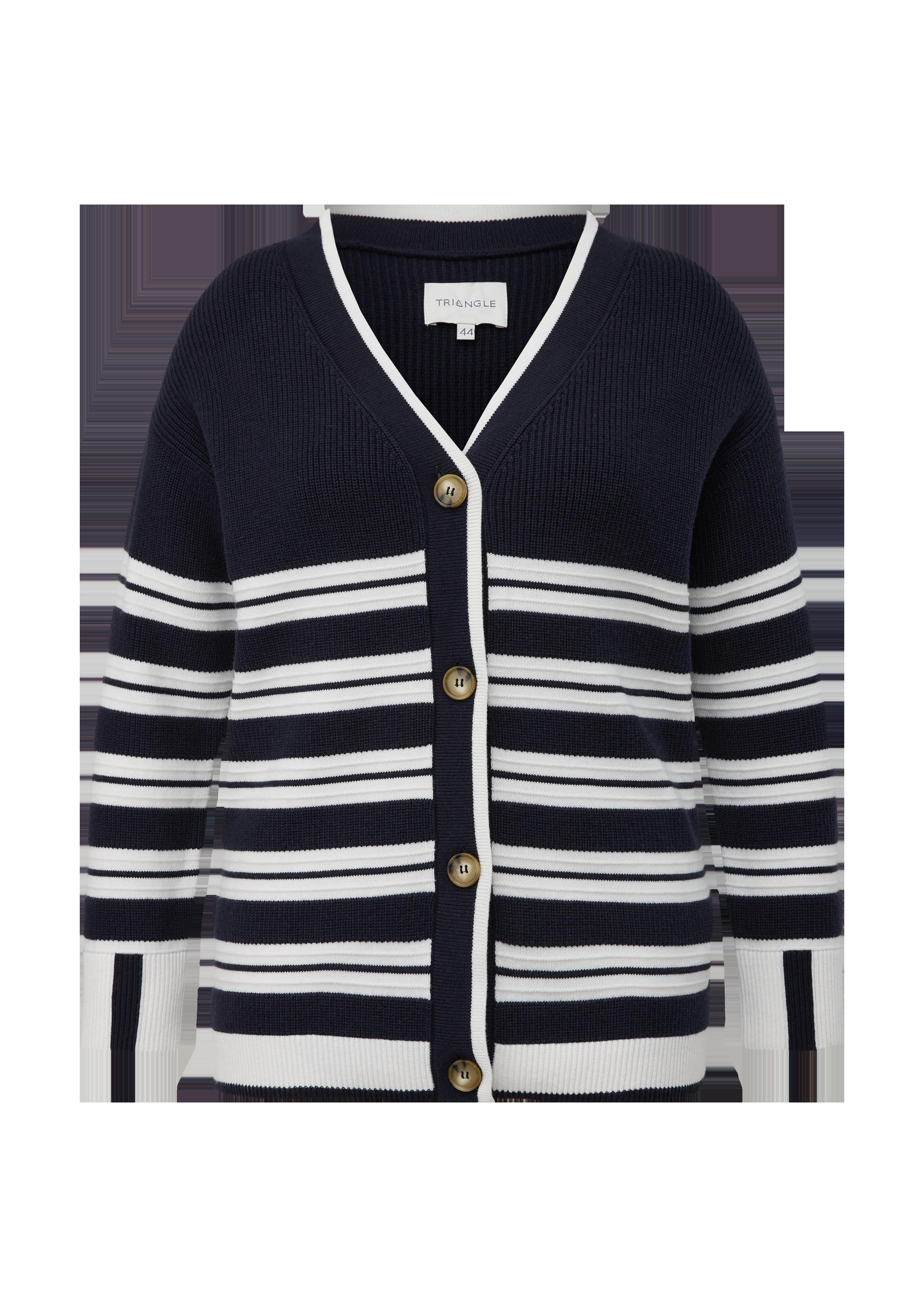 Strickjacke mit Kontraststreifen  2136556-59X0