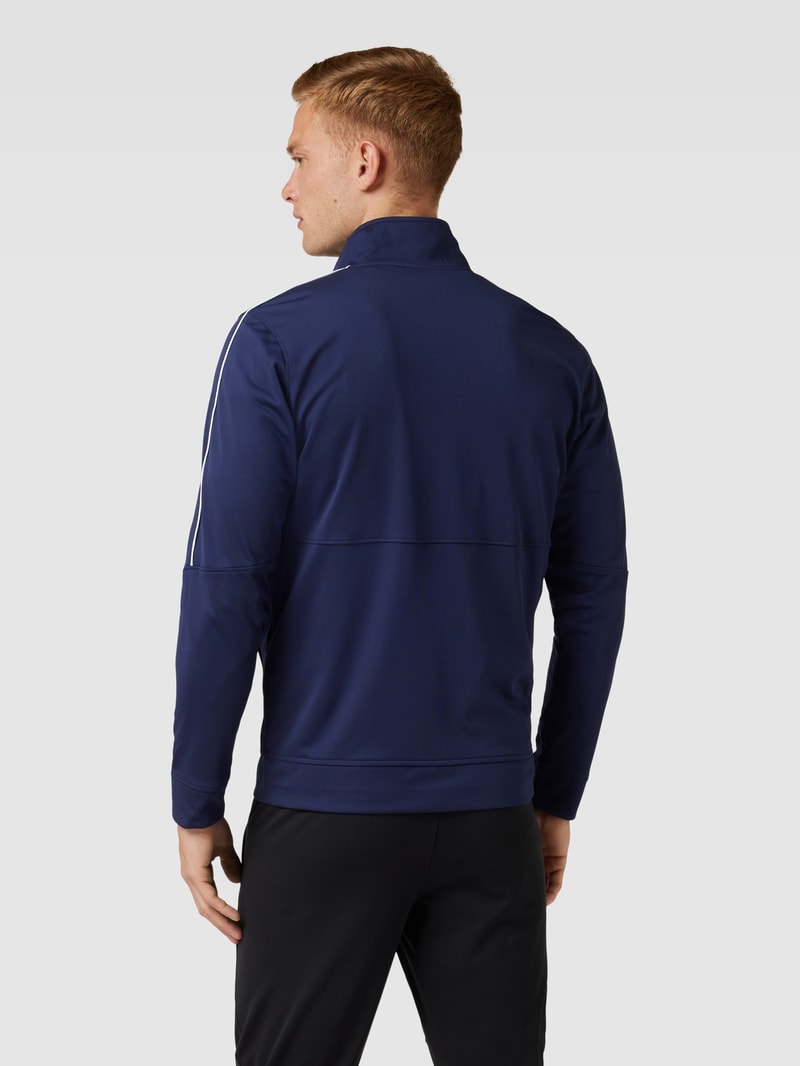 Trainingsjacke mit Label-Print Modell 'PIQUE TRACK JACKET' in marineblau