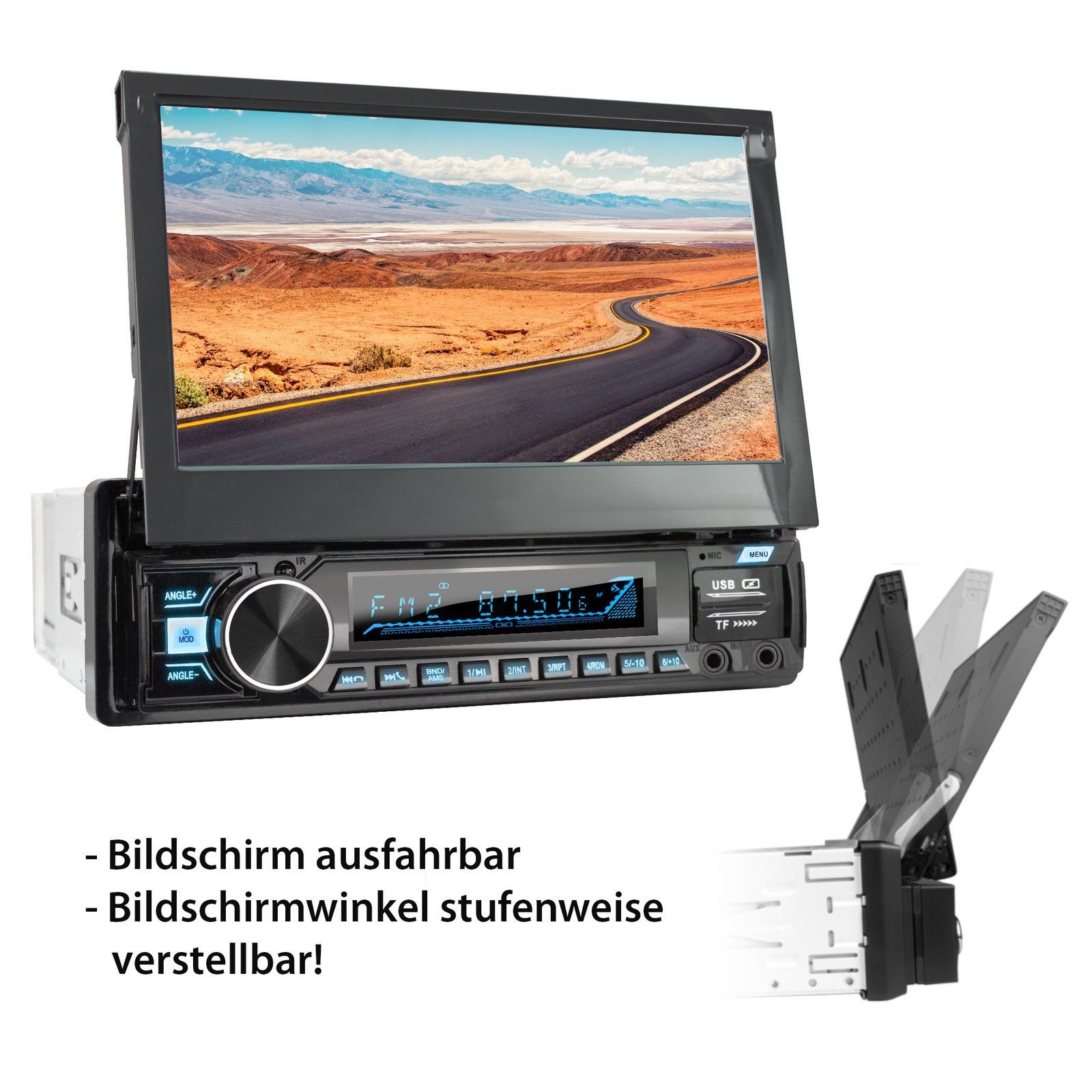XOMAX XM-V779 Autoradio mit 7 Zoll Touchscreen Bildschirm Bluetooth, 1 DIN Autoradio